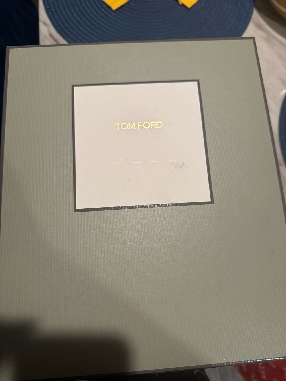 Tom Ford Green and White Shoe Box with Gold Logo